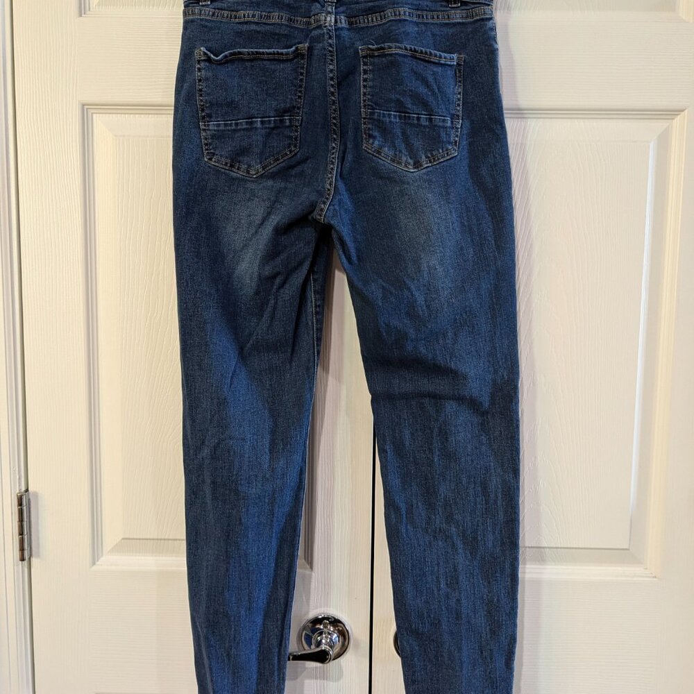 LICTZNEE Women’s Skinny Stretch High Rise Jeans, Dark Blue, Size 12 - Picture 5 of 10